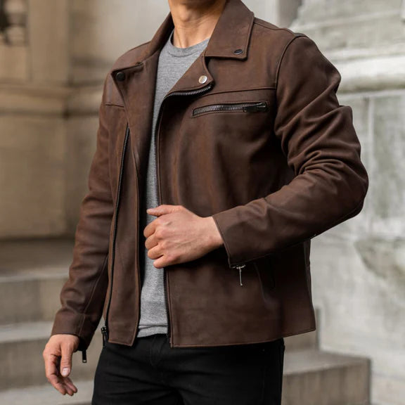 Pure sheep skin leather jacket