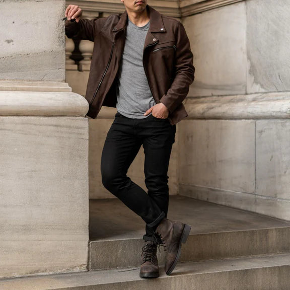 Pure sheep skin leather jacket