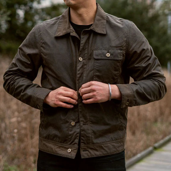 Stylish warm leather jacket for men