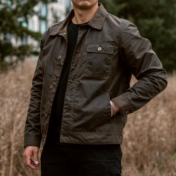 Stylish warm leather jacket for men