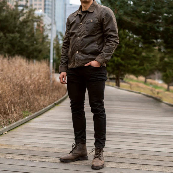 Stylish warm leather jacket for men