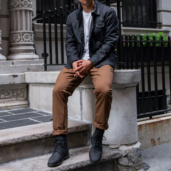 Stylish warm leather jacket for men