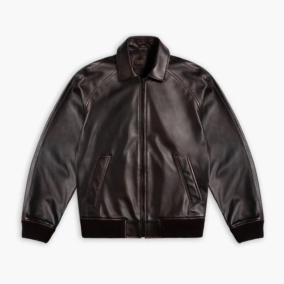 Classic leather jacket simple leather jacket for men
