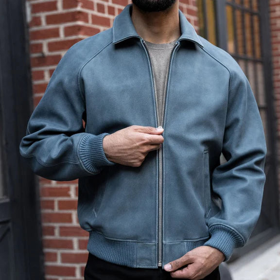 Classic leather jacket simple leather jacket for men