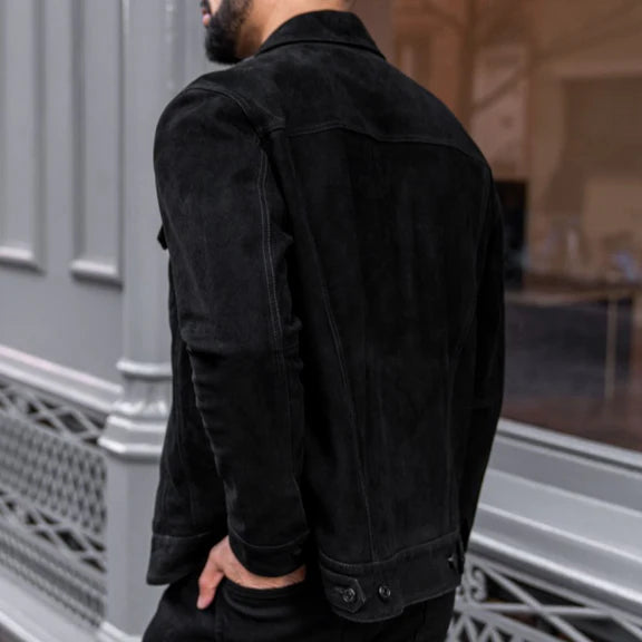 Warm leather jacket for men stylish biker leather coat