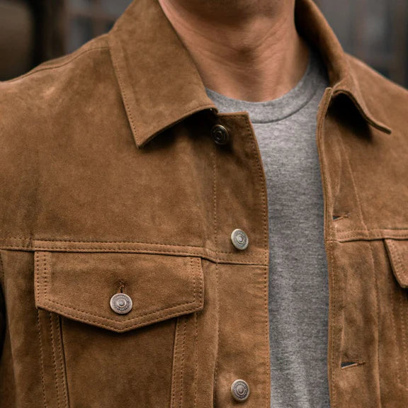 Warm leather jacket for men stylish biker leather coat