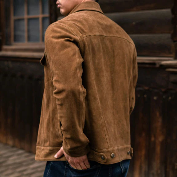 Warm leather jacket for men stylish biker leather coat