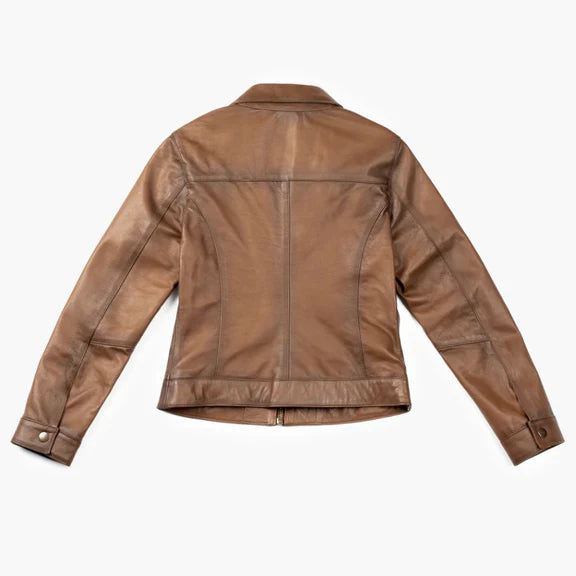 Modern leather jacket classic leather coat for women casual leather jacket