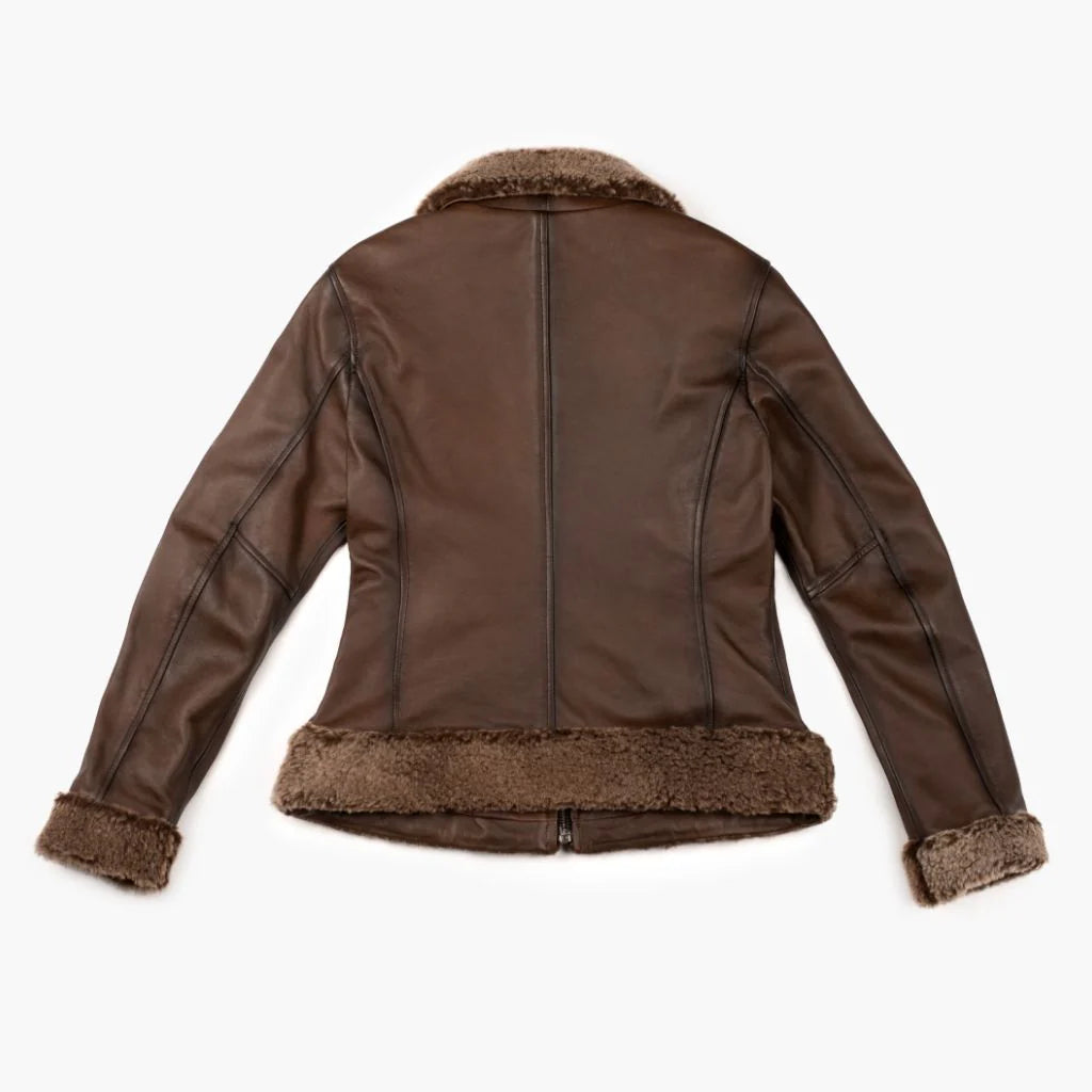 Classic Modern Style leather jacket with fur leather jacket for women