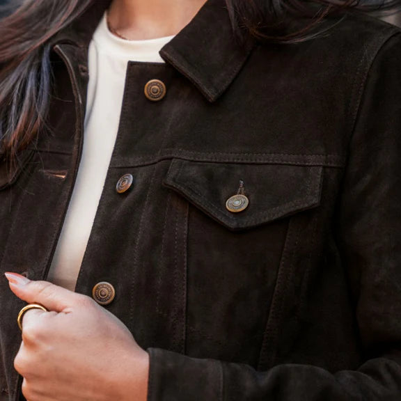 Classic pure leather coat for women
