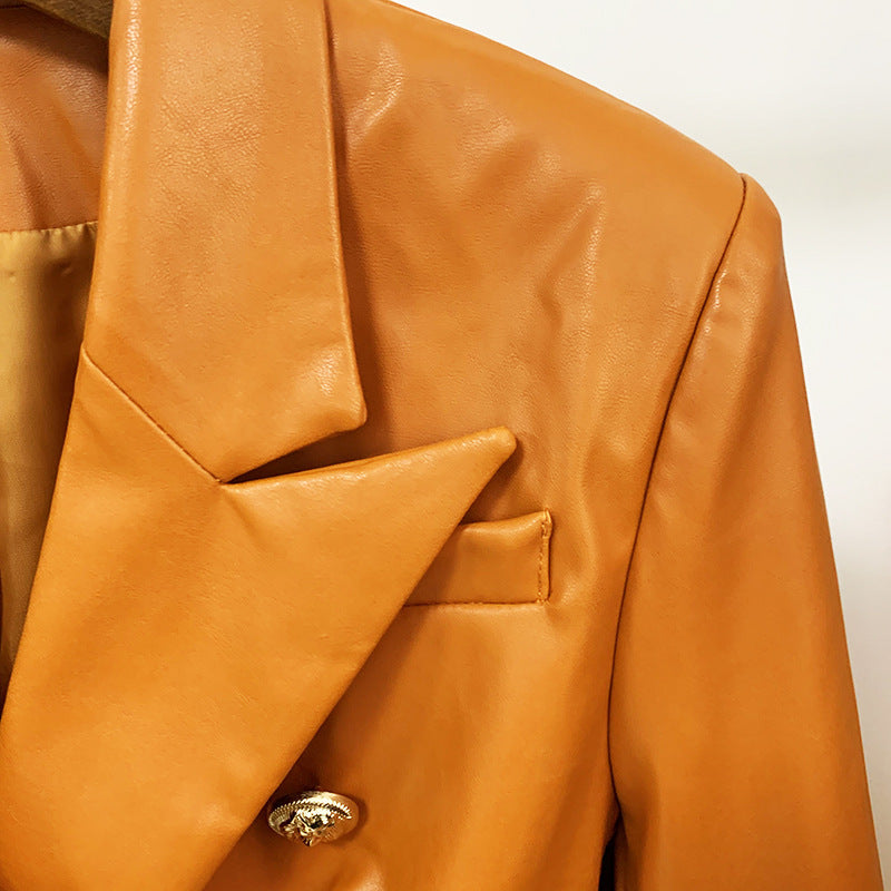 Ladies Brown Leather Jacket
