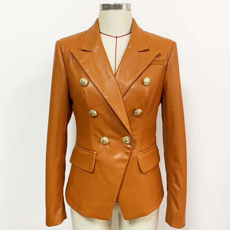 Ladies Brown Leather Jacket