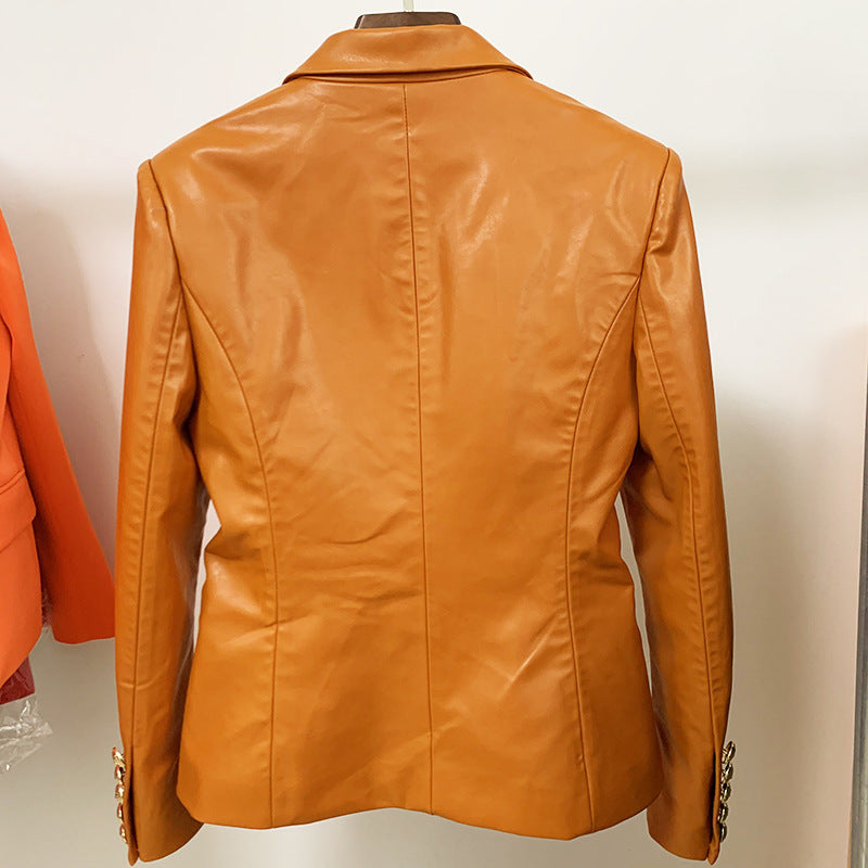 Ladies Brown Leather Jacket
