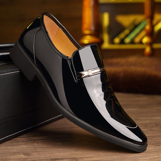 Pointed Bright Leather Patent Leather Business Formal Wear Casual Men'S Leather Shoes Wedding Shoes