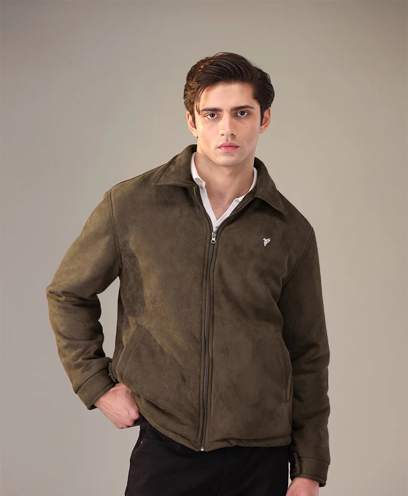 Simple warm leather jacket classic jacket for men