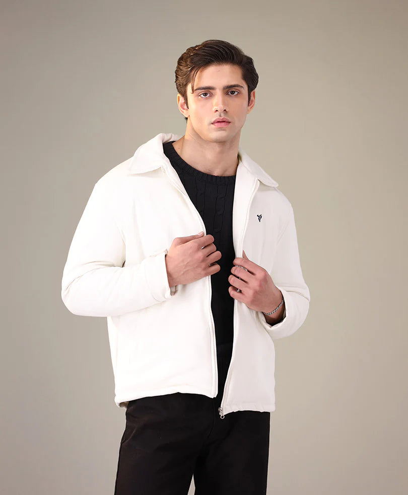 Simple warm leather jacket classic jacket for men