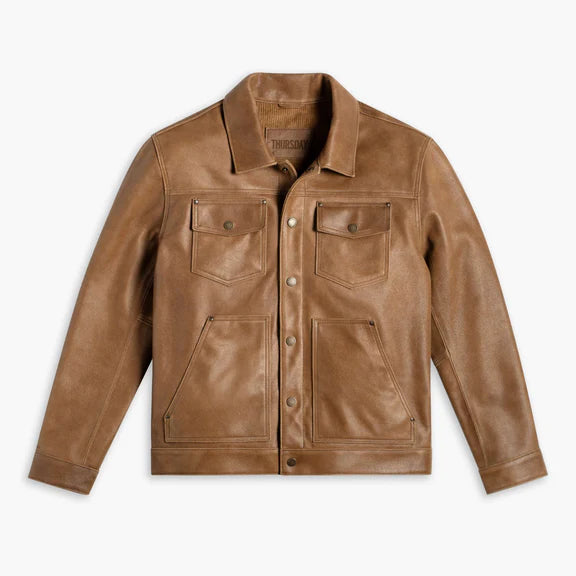 Handcrafted vintage leather jacket pur sheepskin leather jacket