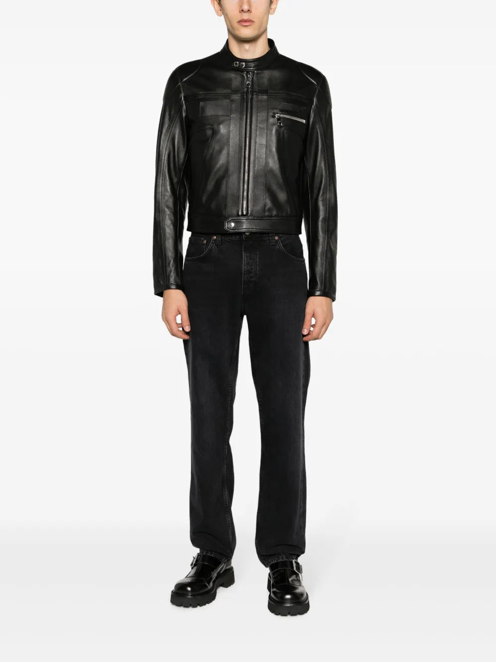 Black Genuine Leather Motorcycle Jacket