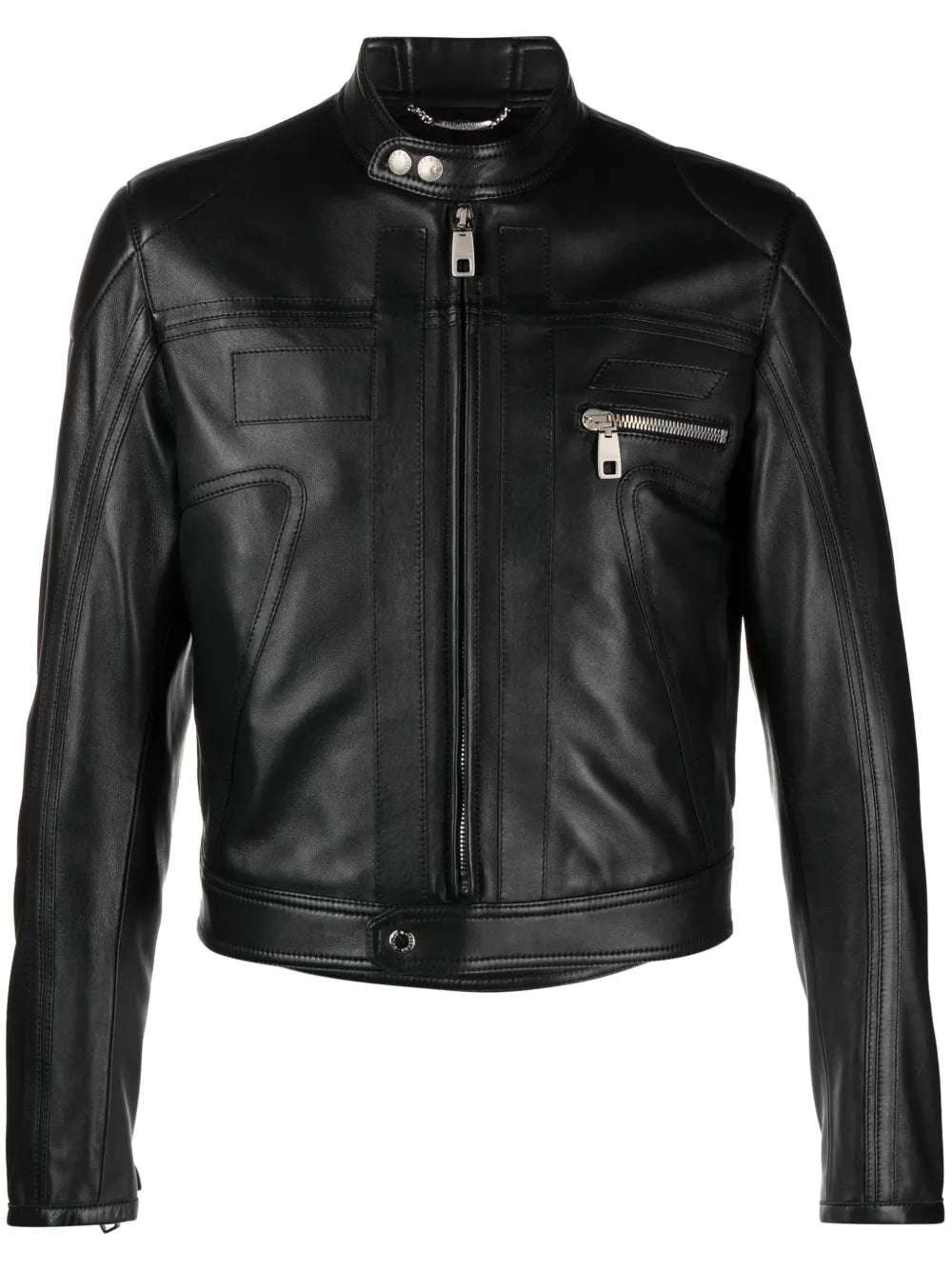 Black Genuine Leather Motorcycle Jacket