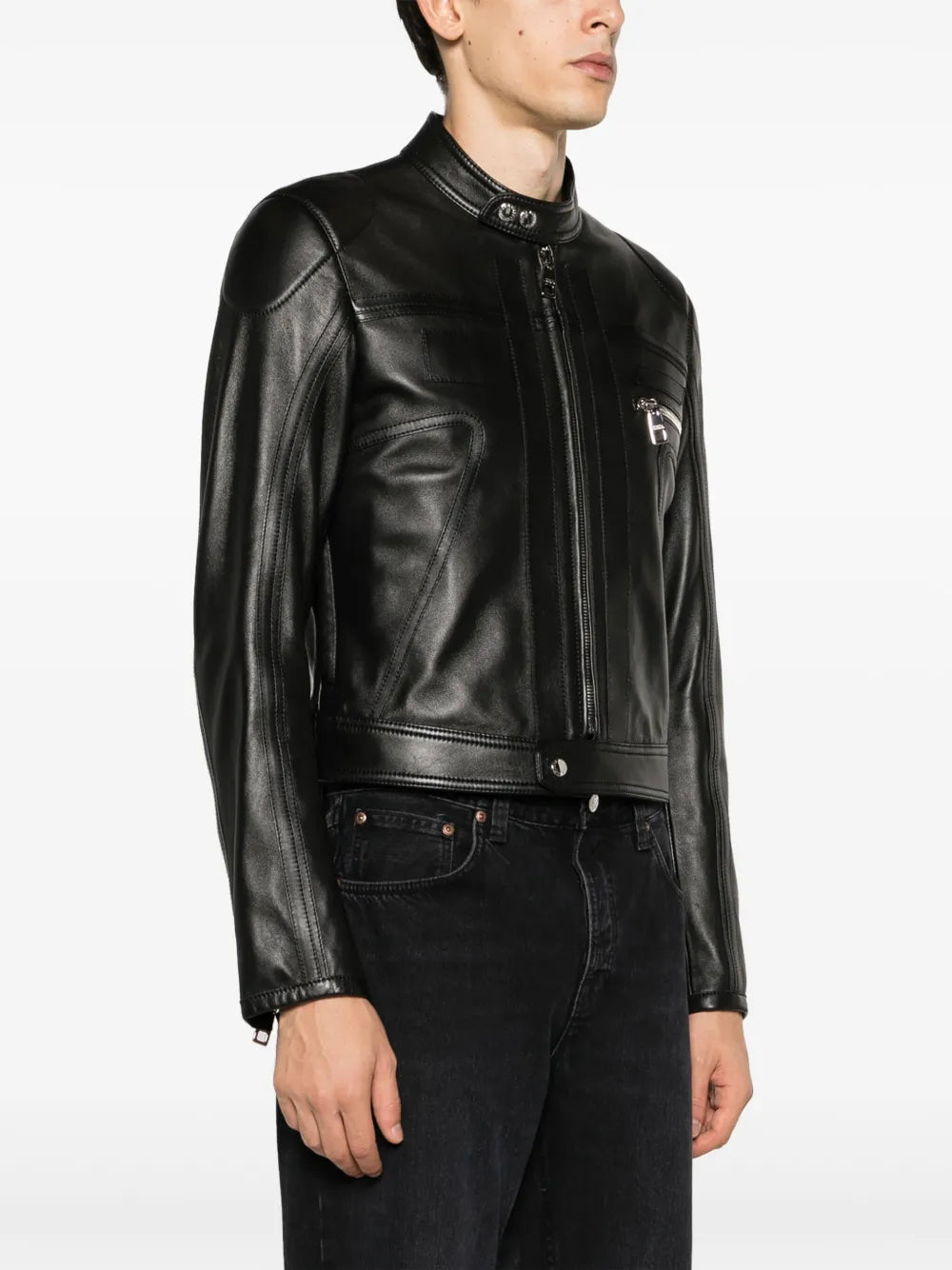 Black Genuine Leather Motorcycle Jacket