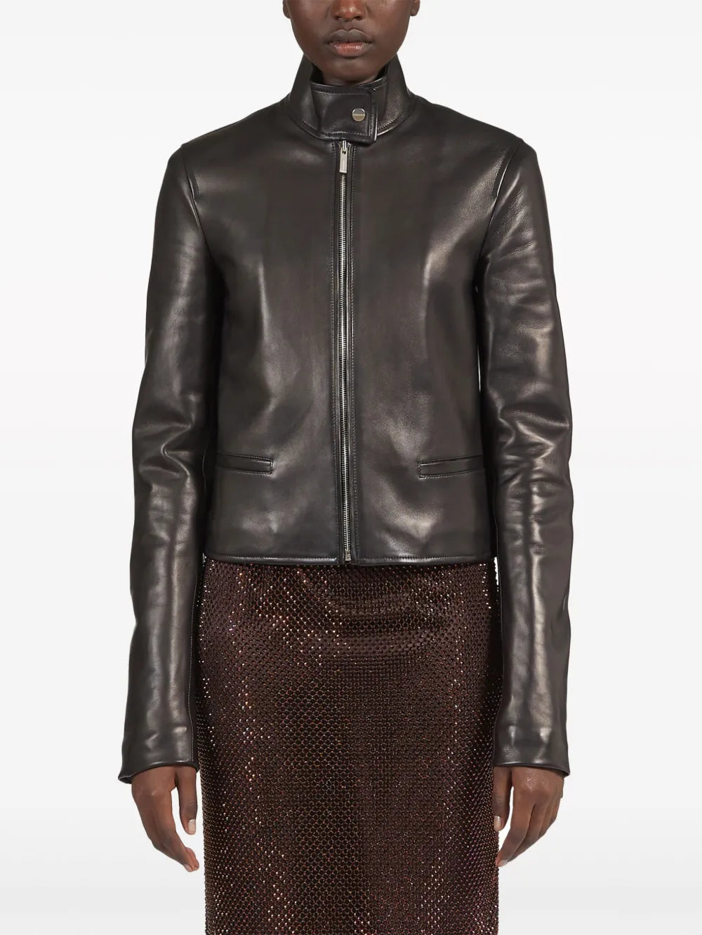 Women's Casual Zip-Up Leather Rider Jacket