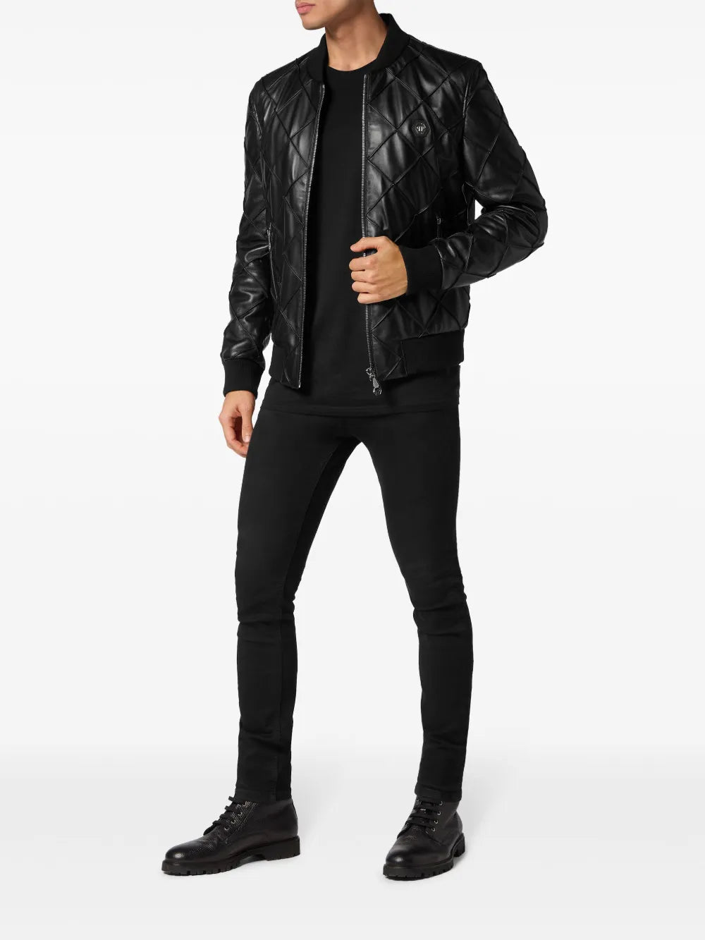 Slim Fit Bomber Jacket in Real Leather Everyday Luxury