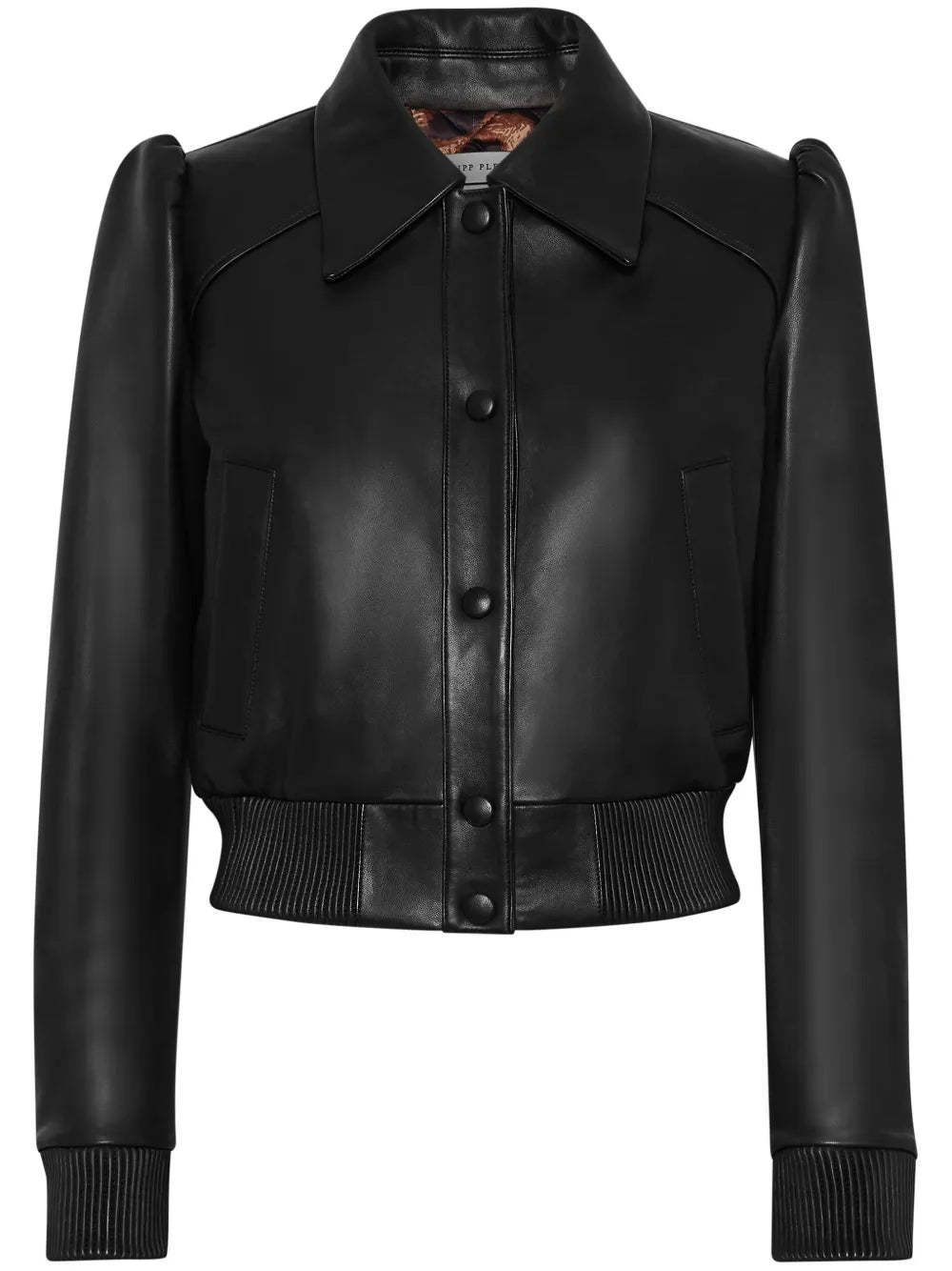 Women's Premium Short Leather Bomber Jacket