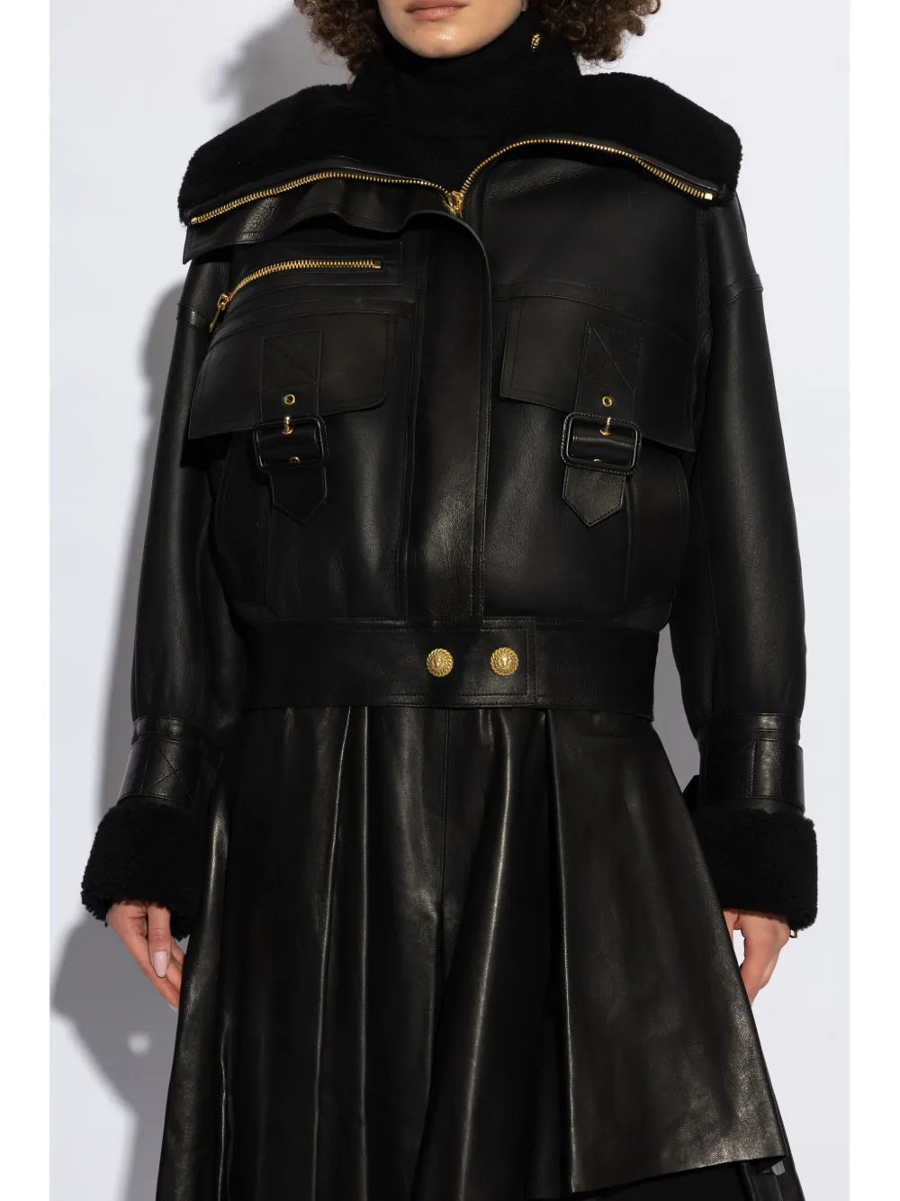 Premium Shearling-Lined Leather Jacket – Warm & Stylish Winter Outerwear