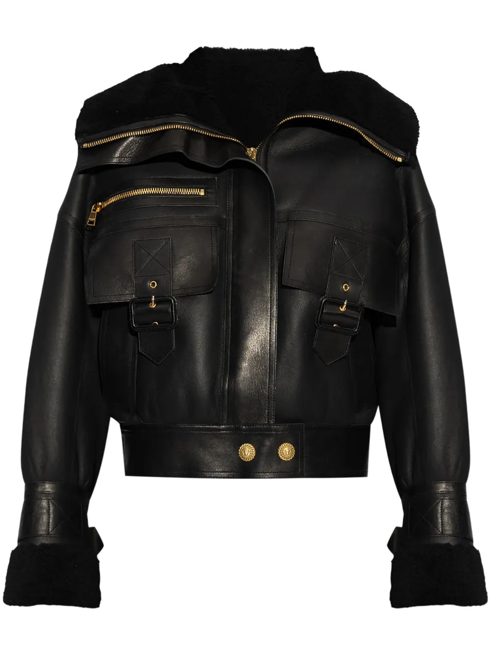 Premium Shearling-Lined Leather Jacket – Warm & Stylish Winter Outerwear