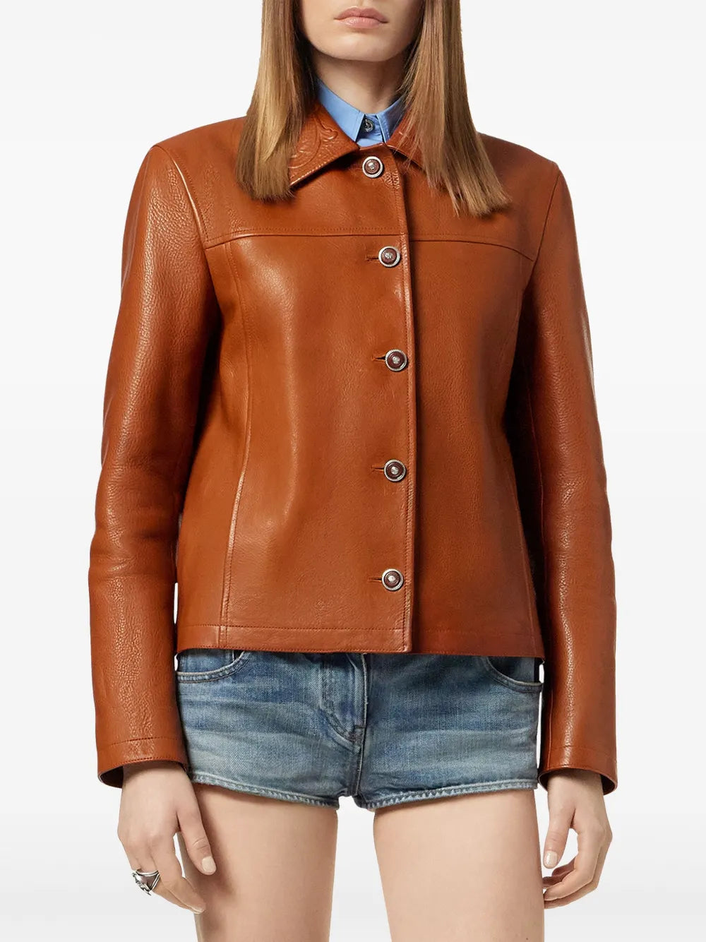 Stylish Zip-Up Leather Jacket for Winter Fashion