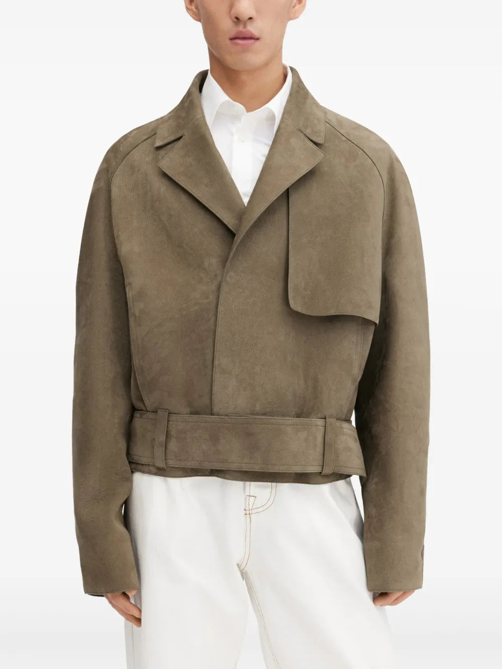 Men's real leather jacket for cold weather