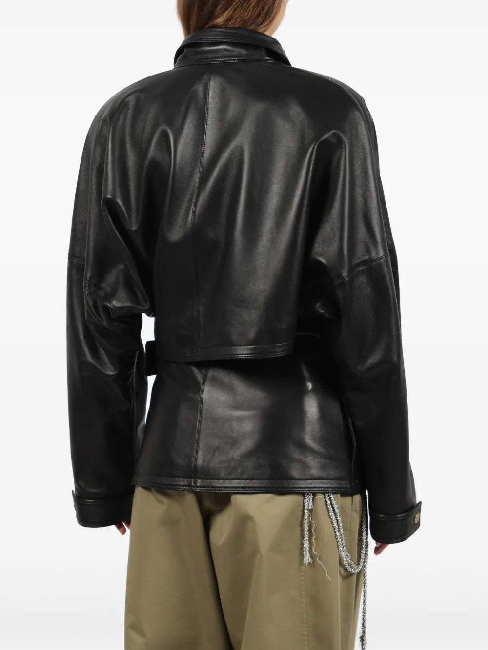 Women’s Cindy Style Leather Jacket – Classic Zip‑Up Moto Design