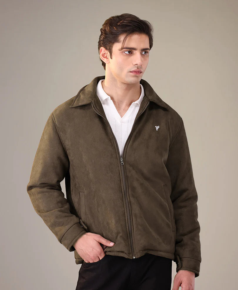 Simple warm leather jacket classic jacket for men