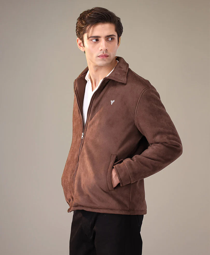 Simple warm leather jacket classic jacket for men