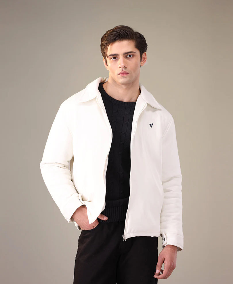 Simple warm leather jacket classic jacket for men