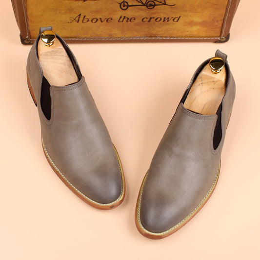 Men's leather shoes British breathable men's shoes