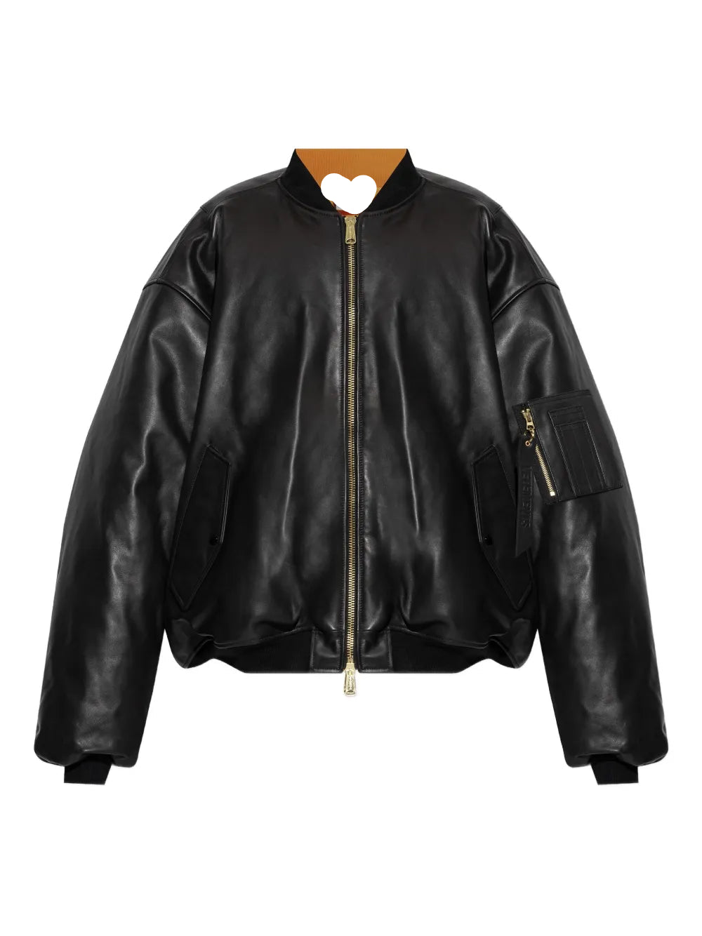 Men’s Zip-Up Leather Flight Bomber Jacket