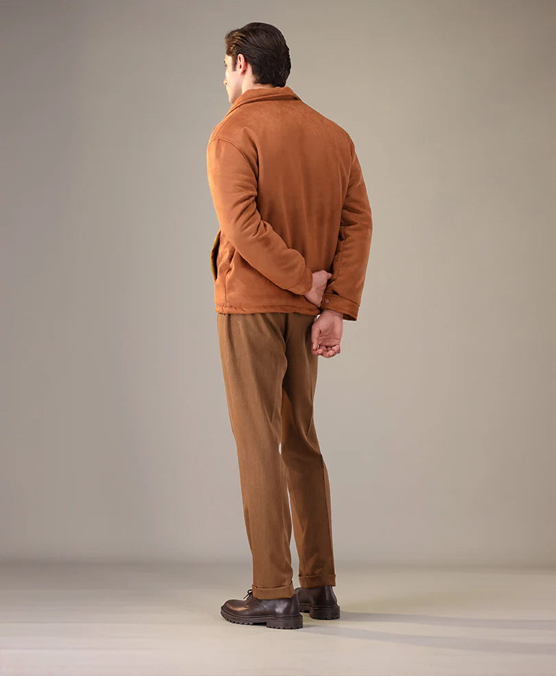 Simple warm leather jacket classic jacket for men