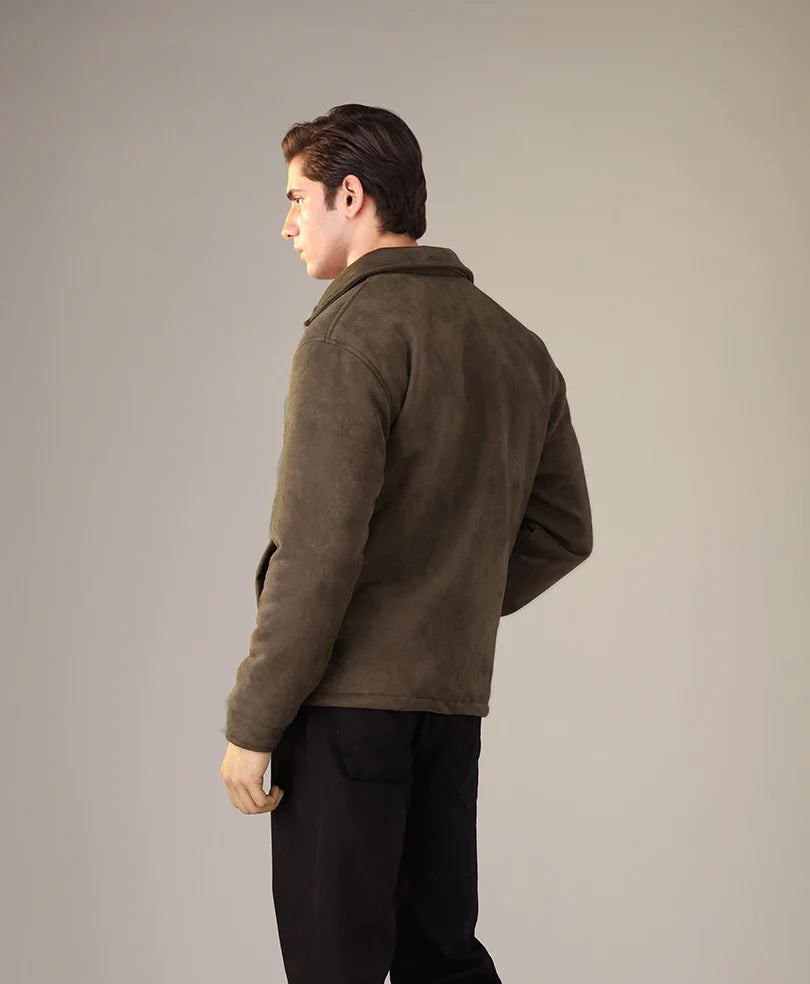 Simple warm leather jacket classic jacket for men