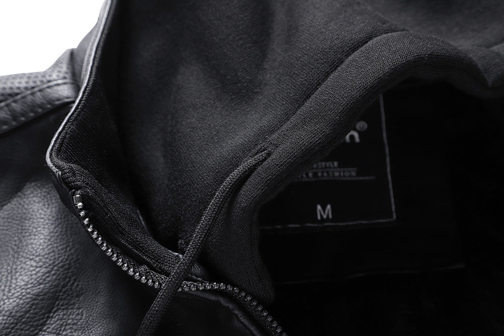 Winter Stand-collar Jacket Leather Jacket Men