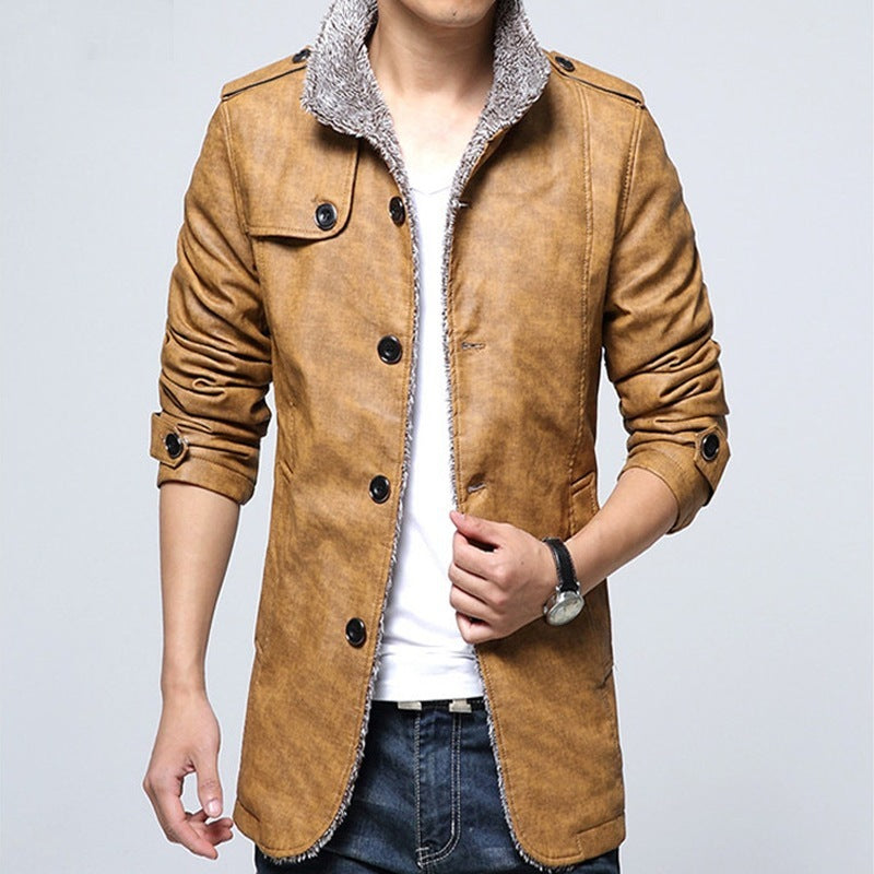 Men's casual leather jacket