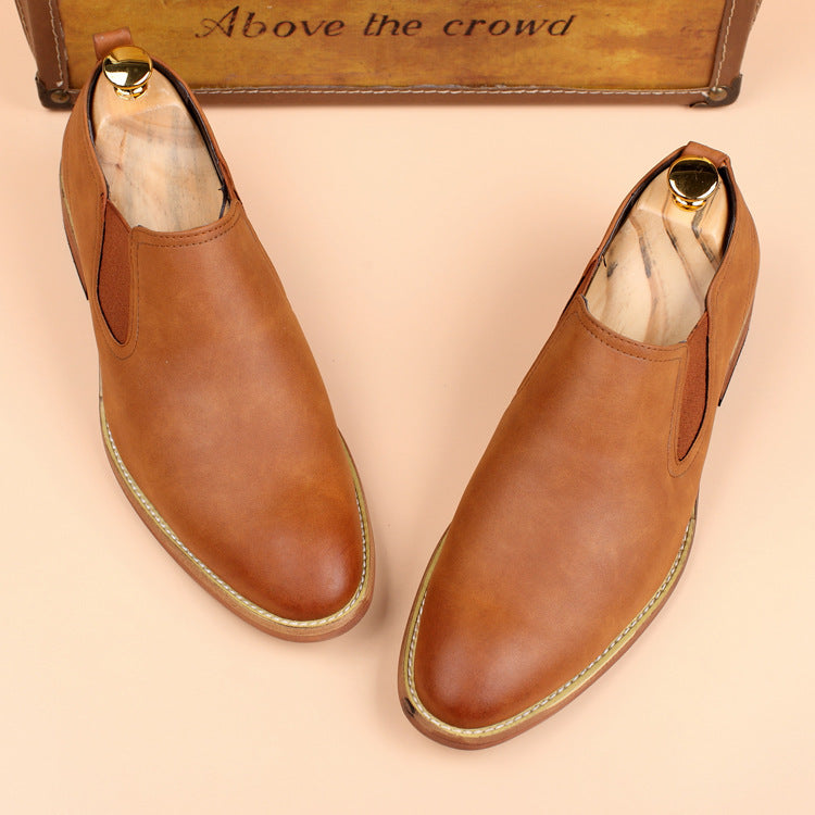 Men's leather shoes British breathable men's shoes