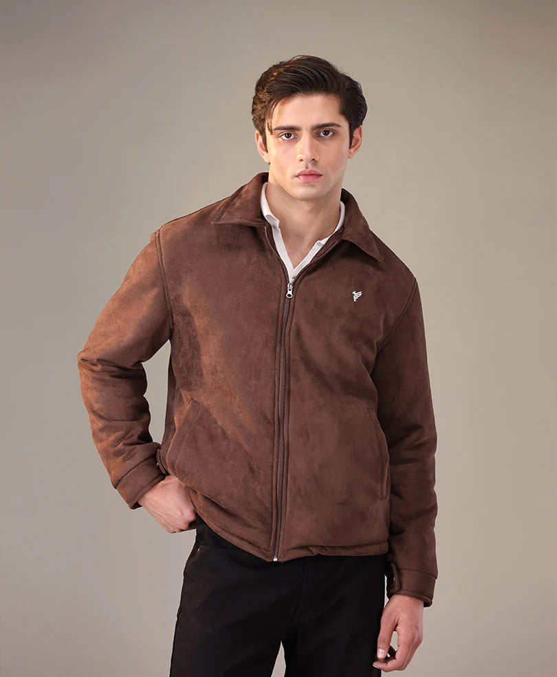 Simple warm leather jacket classic jacket for men