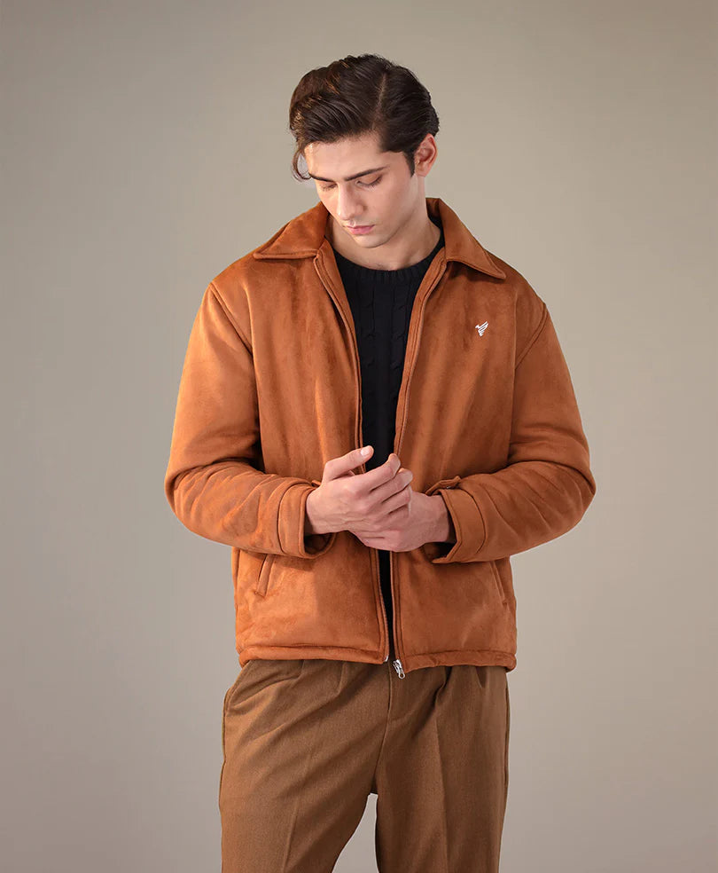 Simple warm leather jacket classic jacket for men