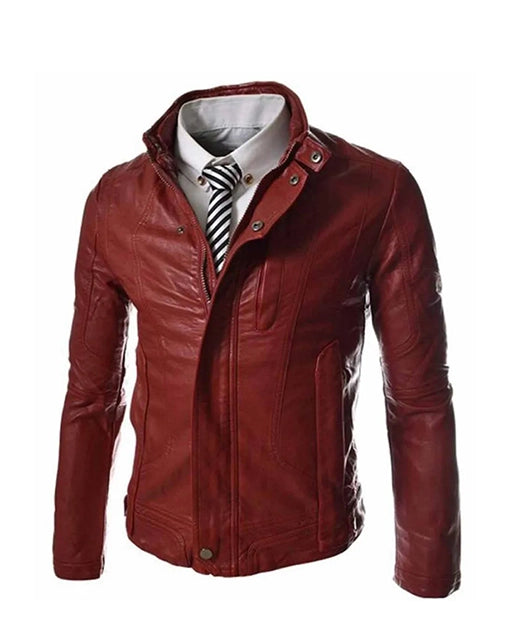 Premium men slim fit leather jacket best for office wear