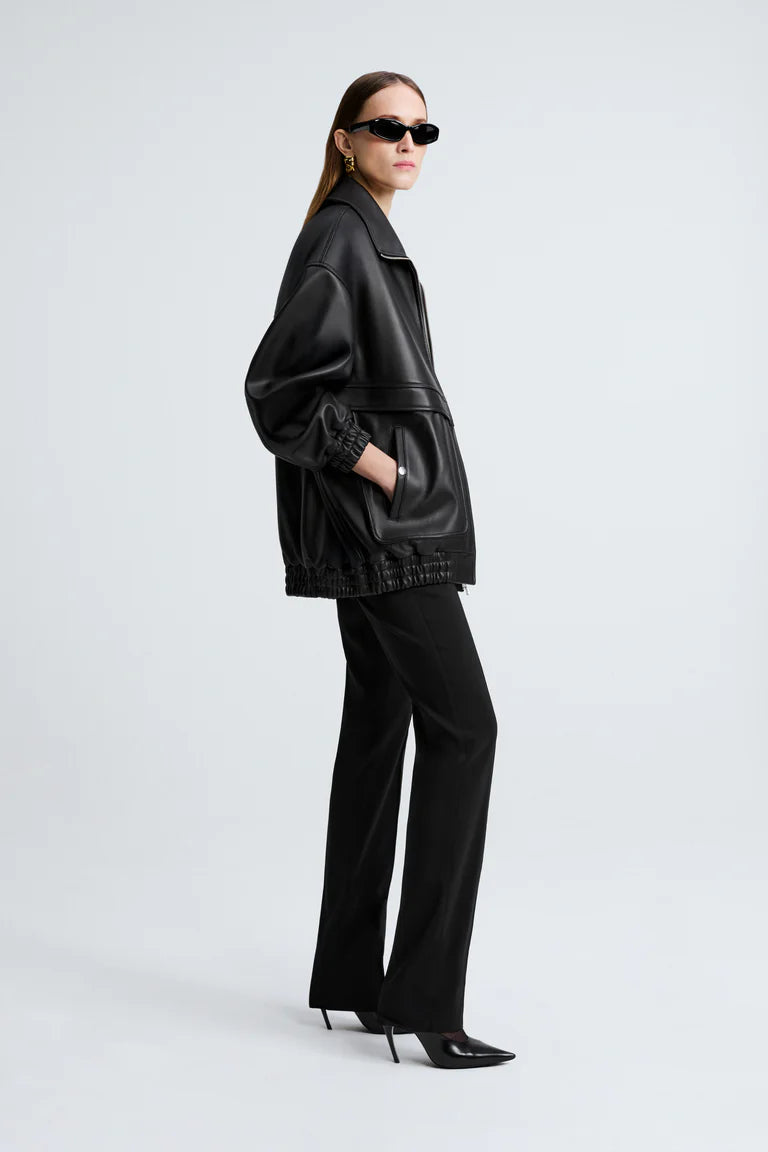 Modern classic leather jacket loose women jacket