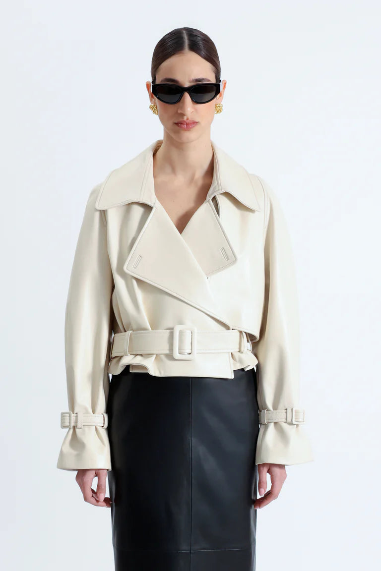 Fashionable trend short leather jacket