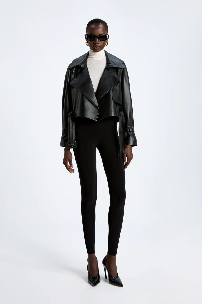 Fashionable trend short leather jacket