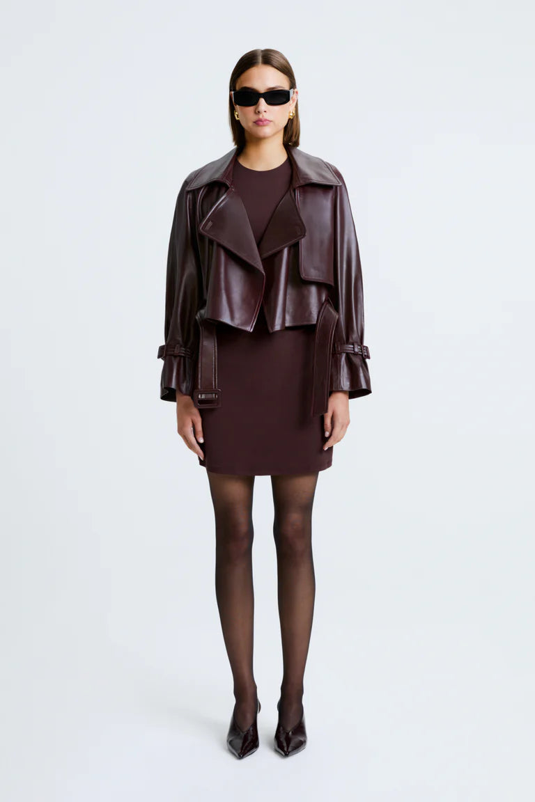 Fashionable trend short leather jacket