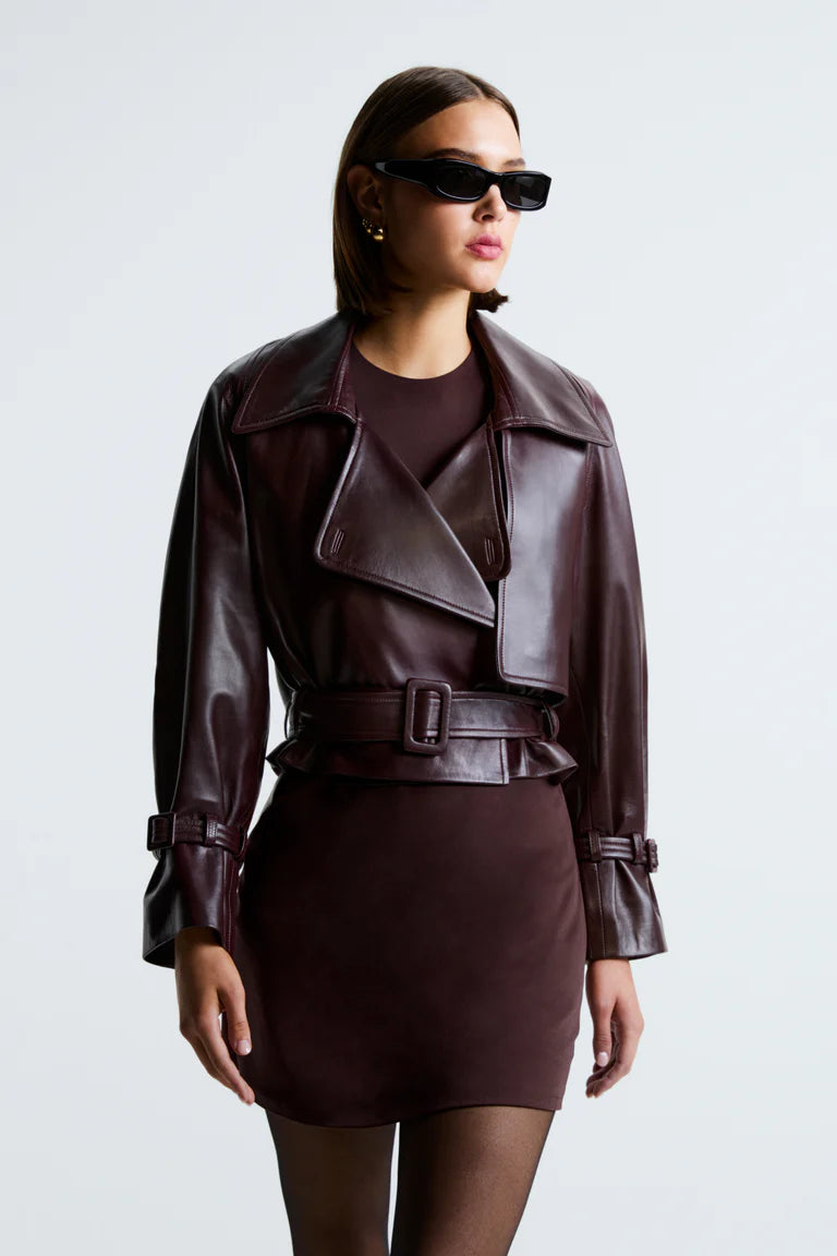 Fashionable trend short leather jacket